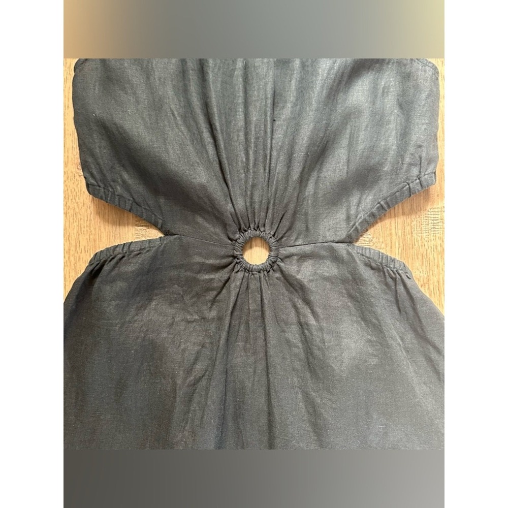 NWT! The Drop Women's Linen Dress, Solid Black, Sadie Cut Out, Summer, Midi, XXL - Picture 2 of 11